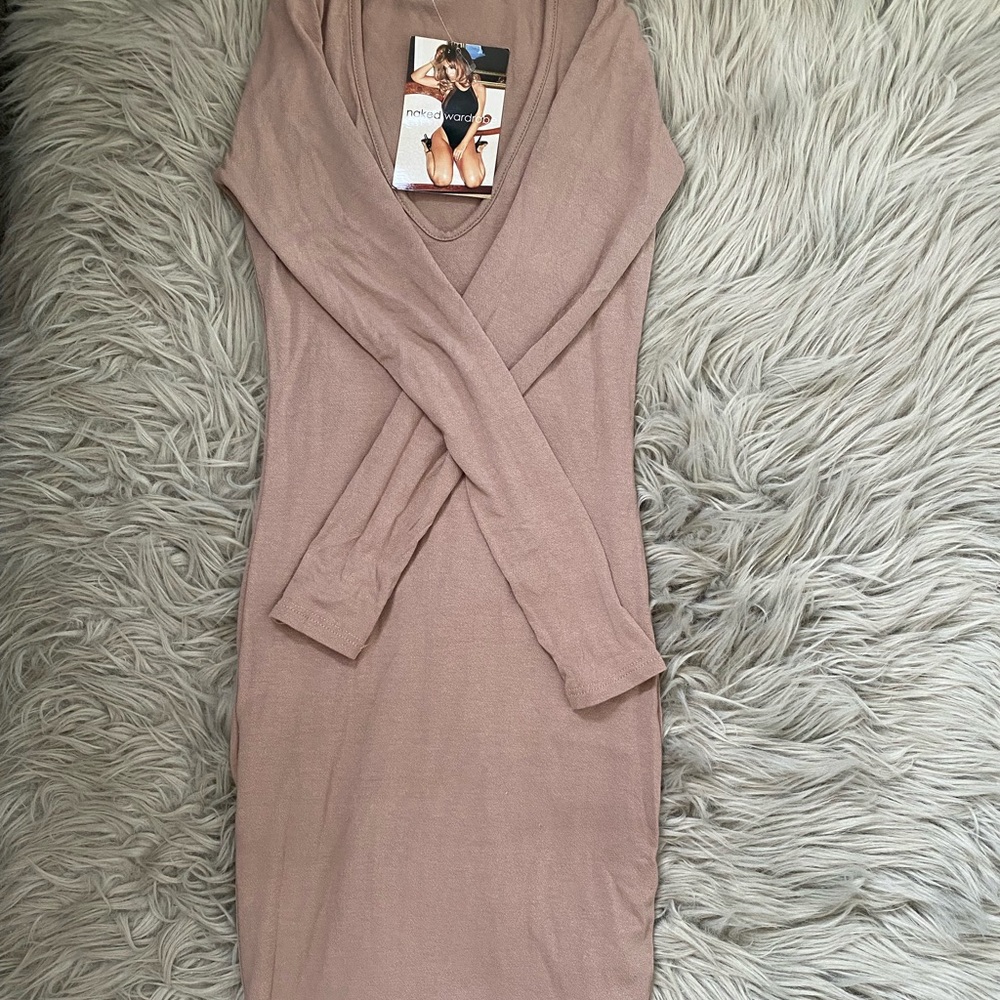 Bodycon dress knee length. Naked wardrobe.